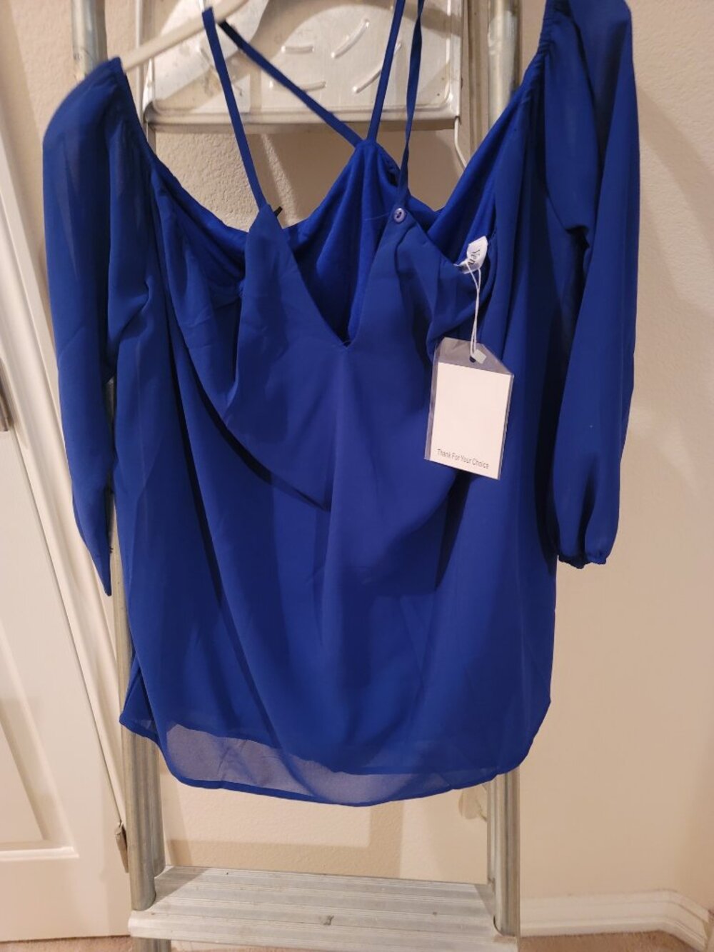 Cold SHoulder Strings Blouse